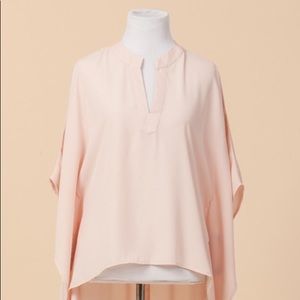 Light Sand High-Low Kimono style top